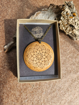 Mandala Wooden Pendant - Maple