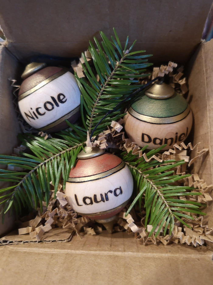 Custom Wooden Ornament - 3pk
