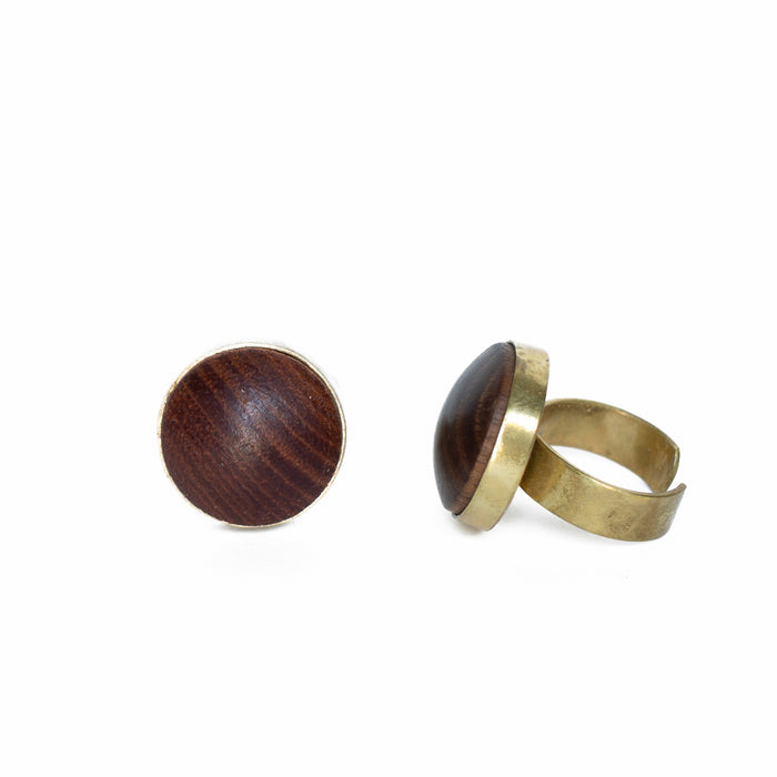 Hardwood & Brass Ring - Mahogany