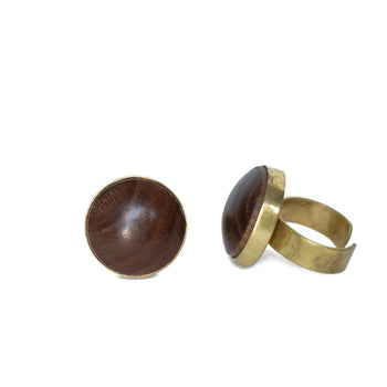 Hardwood & Brass Ring - Walnut