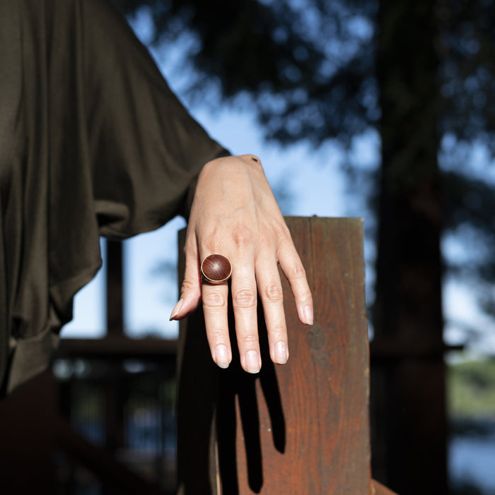 Hardwood & Brass Ring - Mahogany